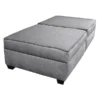 Duobed Storage Bench, Grey Performance Fabric