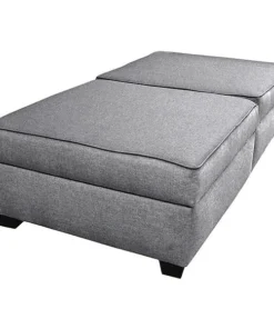 Duobed Storage Bench, Grey Performance Fabric