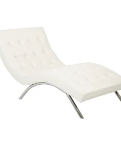Ave 6 Chaise Lounge, 32" x 30", Upholstery Color: White