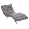 Ave 6 Blake Tufted Chaise, Pewter, 32" x 30"