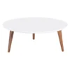 Manhattan Comfort Round Moore 23.62" Round Low Coffee Table in White Gloss, 31.49 W, 31.49 L, 11.81 H, White