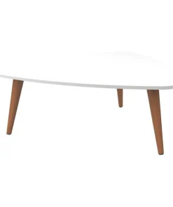 Manhattan Comfort Triangle Utopia Low Triangle Coffee Table in White Gloss, 33.46 W, 31.88 L, 11.81 H, MDF Top