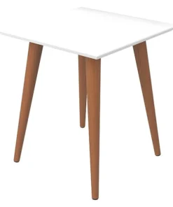Manhattan Comfort Square Utopia High Square End Table in White Gloss, 17.32 W, 17.32 L, 19.68 H, MDF Top, White Gloss