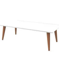 Manhattan Comfort Rectangle Utopia Low Rectangle End Table in White Gloss, 40.15 W, 20.86 L, 11.81 H, MDF Top