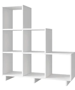 Manhattan Comfort Stair Cubbies, 6 Shelves, White