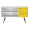 Manhattan Comfort TV Stand, Mid Century, 42.52", Yellow