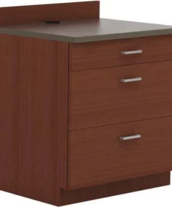 Safco Base Cabinet, 3 Drawer, Mahogany