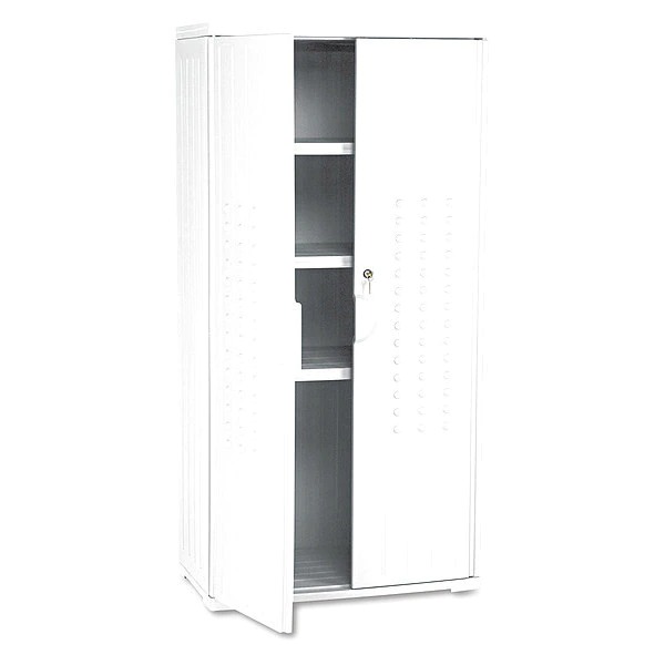 Iceberg OfficeWorks Resin Storage Cabinet, 33w x 18d x 66h, Platinum