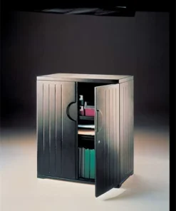 Resinite Storage Cabinet, 46"H x 22"W x 36"D, Platinum