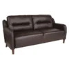 Flash Furniture Newton Hill Upholstered Bustle Back Sofa, Brown Leather