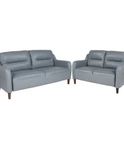 Flash Furniture Loveseat and Sofa Set, Gray