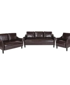 Flash Furniture 3 pcs. Living Room Set, Upholsery Color: Brown