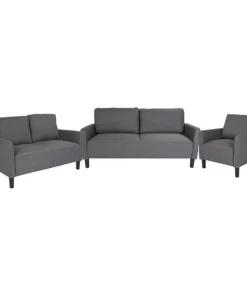 Flash Furniture Washington Park 3 Piece Upholstered Set in Dark Gray Fabric