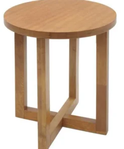 Regency Round End Table, 21" W, 23" H, Wood Veneer Top, Medium Oak