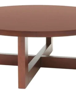 Regency Round Coffee Table, 37" W, 13" H, Wood Veneer Top, Cherry