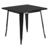 Flash Furniture Square 31.5" W, 31.5" L, 29.5" H, Metal Top, Black