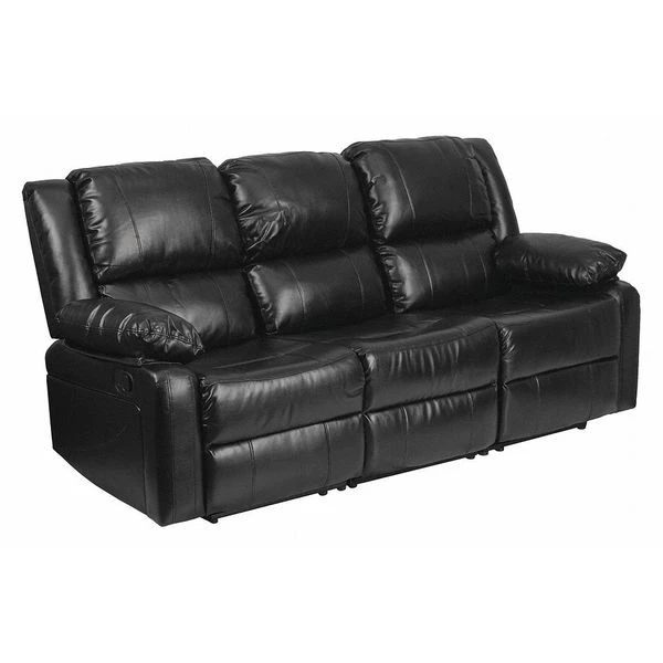 Flash Furniture Sofa, 35" to 64" x 38", Upholstery Color: Black