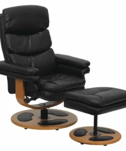 Flash Furniture Ottoman, 30" to 41" x 43-1/2", Upholstery Color: Black