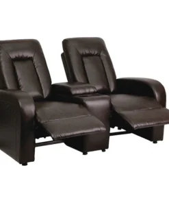 Flash Furniture Recliner, 38" to 68" x 43-1/2", Upholstery Color: Brown, Frame Material: Metal