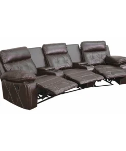 Flash Furniture Recliner, 37" to 66" x 40", Upholstery Color: Brown