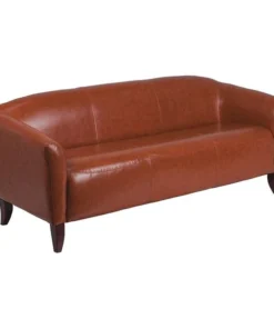 Flash Furniture Cognac Leather Sofa, 29" x 29"