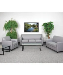 Flash Furniture Living Room Set, 29" x 32-1/4" to 32-1/2", Upholstery Color: Gray