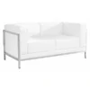 Flash Furniture Loveseat, 28-3/4" x 27-1/4", Upholstery Color: White
