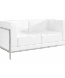 Flash Furniture Loveseat, 28-3/4" x 27-1/4", Upholstery Color: White