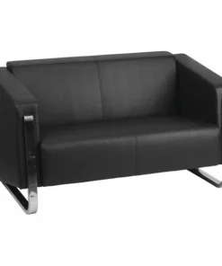 Flash Furniture Loveseat, 32-1/2" x 30-1/2", Upholstery Color: Black