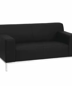 Flash Furniture Loveseat, 31" x 29-1/4", Upholstery Color: Black