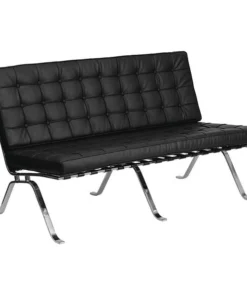 Flash Furniture Loveseat, 32" x 35", Upholstery Color: Black