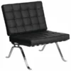 Flash Furniture Leather Lounge Chair, Flash Series, Blk, 32" x 35"