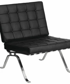 Flash Furniture Leather Lounge Chair, Flash Series, Blk, 32" x 35"