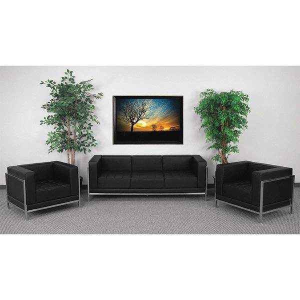 Flash Furniture 3 pcs. Living Room Set, Upholstery Color: Black