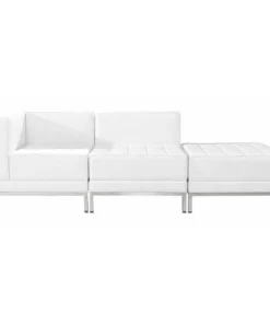 Flash Furniture Living Room Set, 28" x 27-1/4, Upholstery Color: White, Number of Compartments: 3