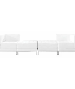 Flash Furniture Living Room Set, 28" x 27-1/4, Upholstery Color: White, Series: Imagination