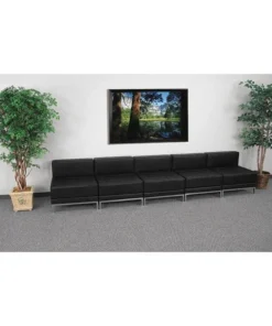 Flash Furniture Living Room Set, 28-3/4" x 27-1/4", Upholstery Color: Black, Series: Imagination