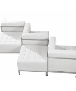Flash Furniture Living Room Set, 28-1/2" x 27-1/4, Upholstery Color: White, Series: Imagination