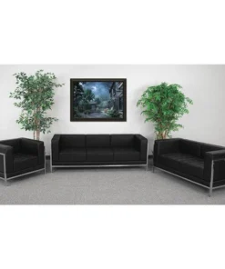 Flash Furniture 3 pcs. Living Room Set, Upholsery Color: Black, Series: Imagination