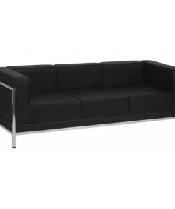 Flash Furniture Sofa, 28-3/4" x 27-1/4", Upholstery Color: Black