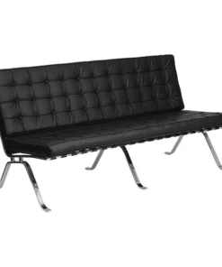 Flash Furniture Sofa, 32" x 35", Upholstery Color: Black