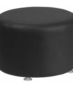 Flash Furniture Ottoman, 24" x 16-1/2", Upholstery Color: Black