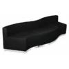 Flash Furniture 3 pcs. Living Room Set, 25-1/4" to 27-1/2" x 27", Upholstery Color: Black