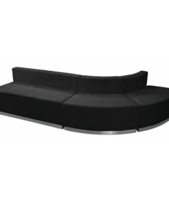 Flash Furniture 3 pcs. Living Room Set, 25-1/4" to 52-1/2" x 27", Upholstery Color: Black, Frame Material: Metal