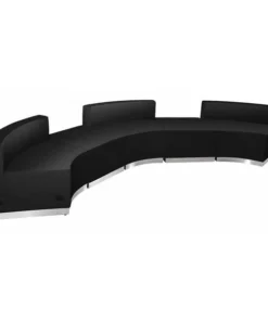 Flash Furniture 5 pcs. Living Room Set, 25-1/4" to 52" x 27", Upholstery Color: Black, Series: Alon