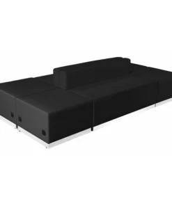 Flash Furniture 6 pcs. Living Room Set, 25-1/4" to 51" x 27", Upholstery Color: Black