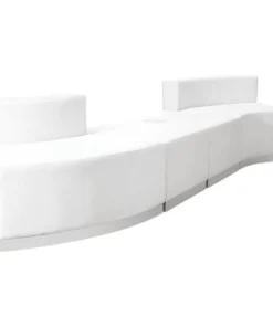 Flash Furniture 4 pcs. Living Room Set, 25-1/4" to 41-1/2" x 27", Upholstery Color: White