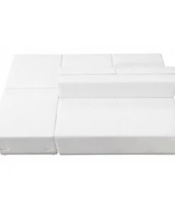 Flash Furniture 4 pcs. Living Room Set, 25-1/4" to 51" x 27", Upholstery Color: White