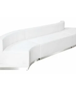 Flash Furniture 3 pcs. Living Room Set, 25-1/4" to 41-1/2" x 27", Upholstery Color: White