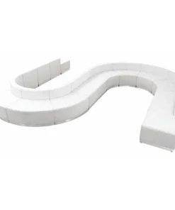 Flash Furniture 15 pcs. Living Room Set, 25-1/4" to 155" x 27", Upholstery Color: White